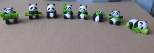 Panda Figures Set Of 8 Resin Auto Dashboard, Home Or Office 2 Inches Tall Cute